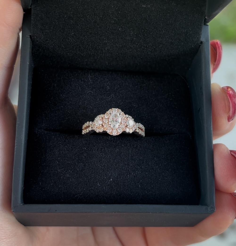 14K Rose Gold Ideal Cut Diamond Engagement Ring