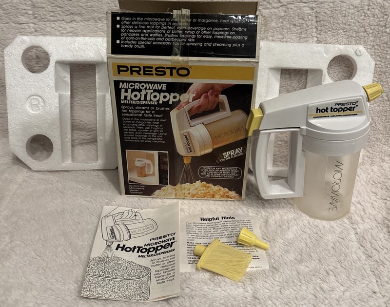 Vintage Presto Microwave HotTopper Popcorn Butter Melter/Dispenser New