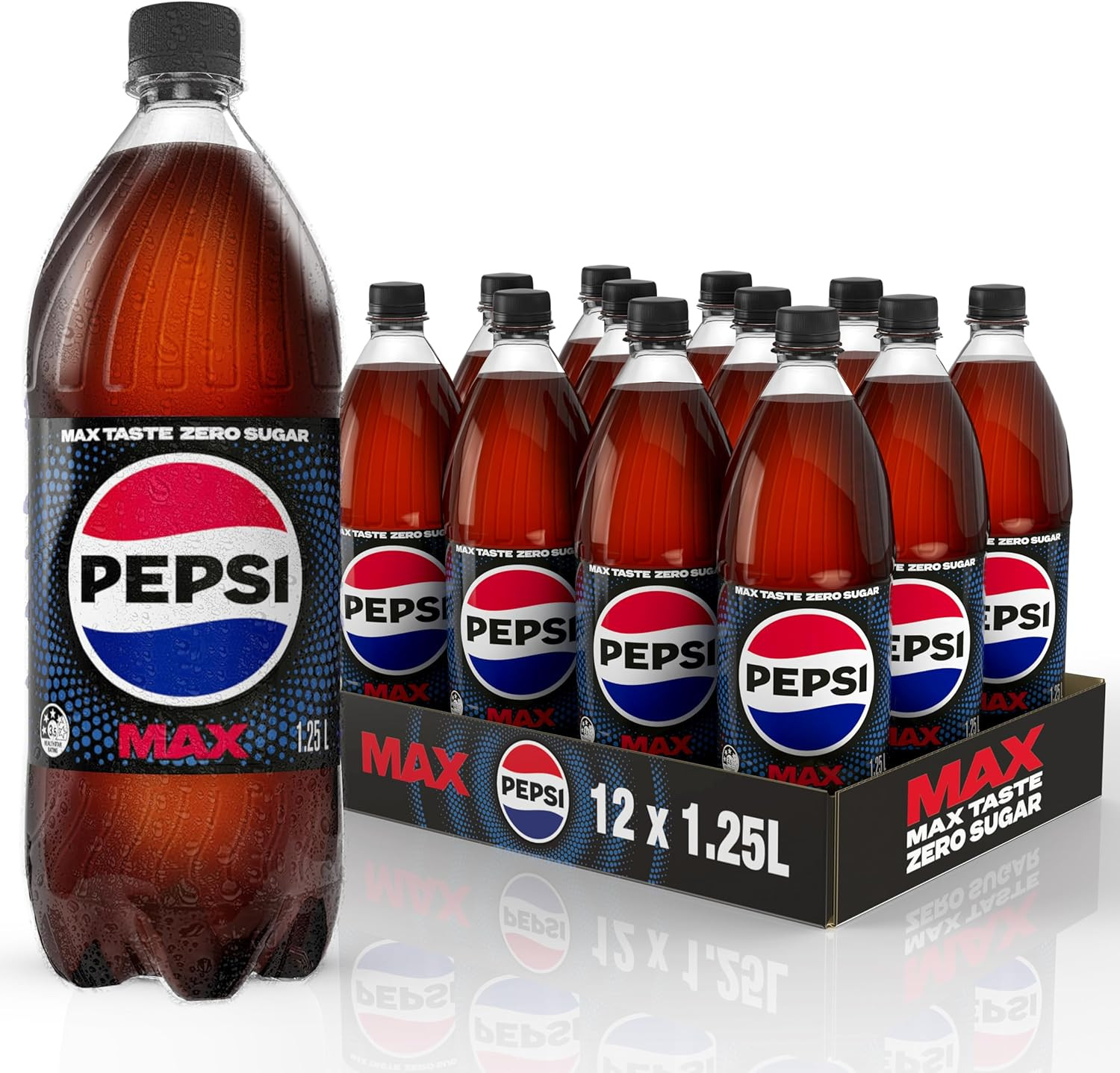 Max Zero Sugar Cola Soft Drink, 12 X 1.25L