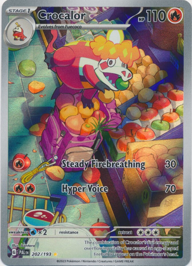 Lightly Played Crocalor - 202/193 - Illustration Rare Pokemon Paldea Evolved