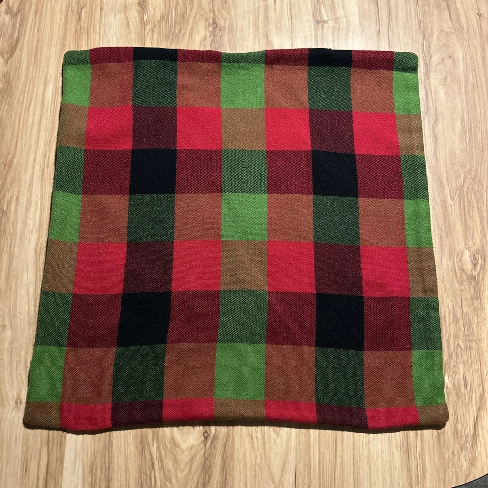 Набор из 4 ящиков и бочек 18 x 18 дюймов наволочка в клетку зеленый/красный/черный рождественский - Изображение 2 из 4