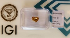 1,03ct Heart Natural Diamond Fancy Deep Orangy Yellow I1 IGI Certified