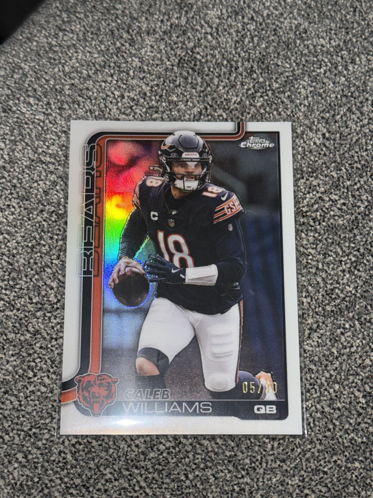 2025 Topps Chrome Caleb Williams #52 Serial Numbered 05/30 Chicago Bears White