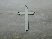 Cross - Laser Engraved Leatherette Iron-on Patches - 2"x3"  White 