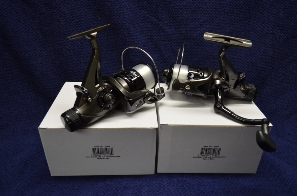 2 x DAM Nova 5000 FS 1BB Freilaufrollen incl. 220 m 0,35 Angelschnur.
