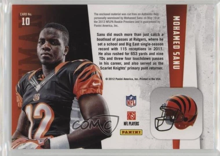 2012 Rookies & Stars Longevity Freshman Orientation Materials Mohamed Sanu RC - Image 2 of 2