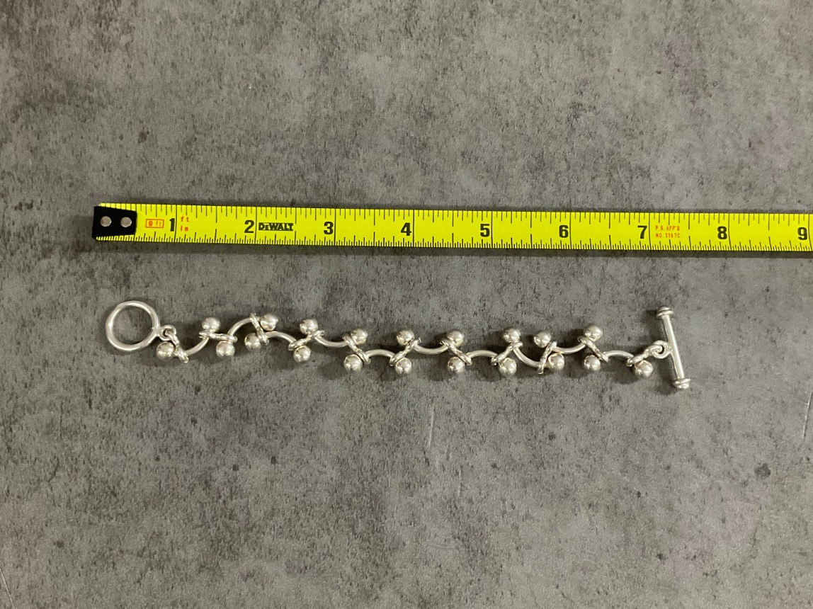 Sipada 925 silver bar and bead bracelet 29.1 grams View 2