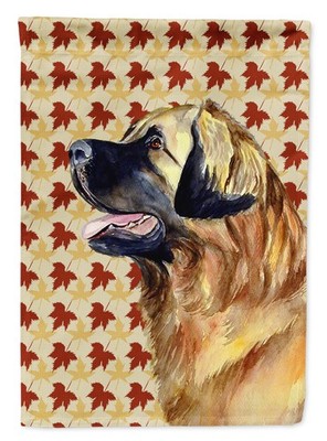 Caroline's Treasures Leonberger Fall Leaves Portrait Garden Flag LH9123GF