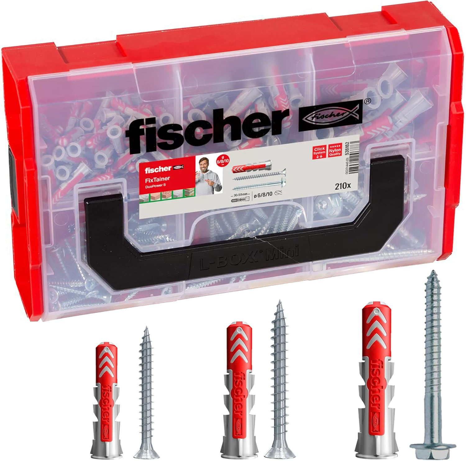 Fischer FIXtainer DuoPower 105 Pz con Viti: Valigetta Tasselli Universali