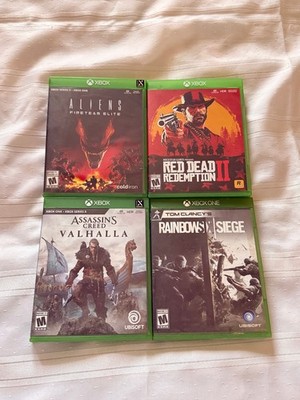 Xbox One Series X Game Lot 4 Red Dead 2 AC Valhalla Aliens Rainbow Six Siege
