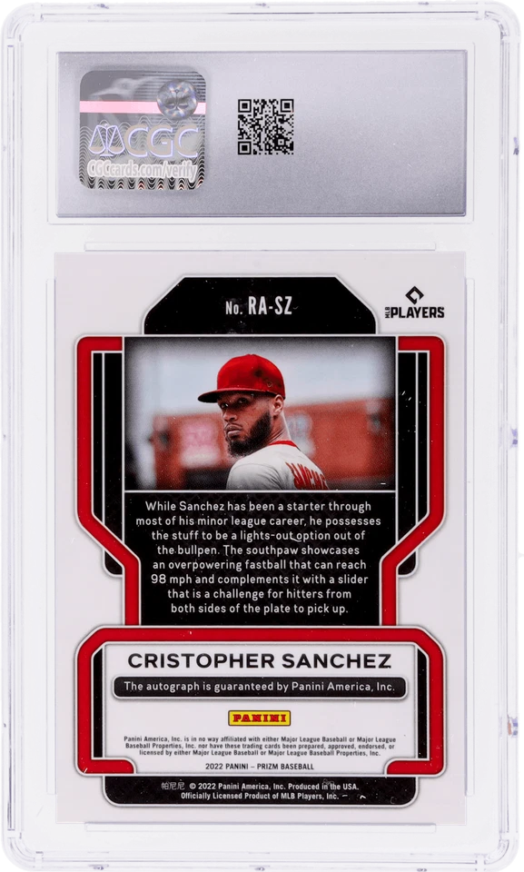 2022 Panini Prizm Cristopher Sanchez Rookie Auto #RASZ CGC 8.5/10 Rookie RC - Image 2 of 2