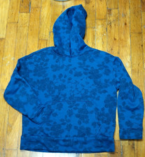 OLD NAVY Blue  Black Floral Hoodie Sweatshirt Boys Size 8