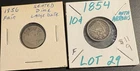 1854 & 1856 SEATED LIBERTY SILVER DIME Lot