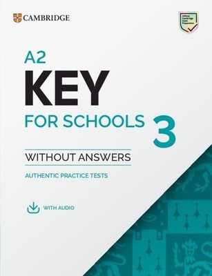 Cambridge A2 KEY FOR SCHOOLS 3 KET Practice Tests without Answers with Audio NEW