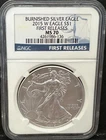 2015-W BURNISHED Silver Eagle Dollar NGC MS 70 FIRST RELEASES