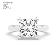 Princess Diamond Engagement Ring Platinum Labgrown 3 Ct Solitaire