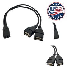 Efficient 1 Feet USB C to Dual USB Female Power Splitter Cable - Only Charging