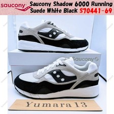 Saucony Shadow 6000 Running Suede White Black S70441-69 Men's Size