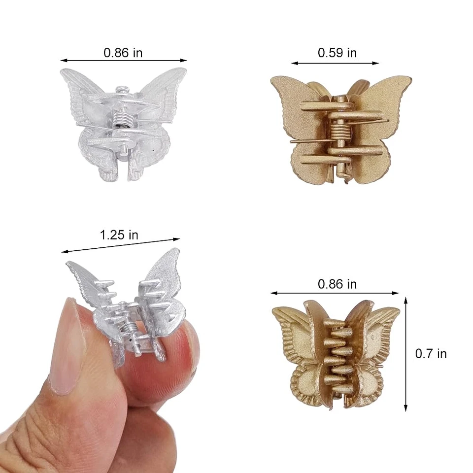 50 PIEZAS Mini Pinzas para el Cabello Mariposa Colores Surtidos Pequeña Garra para el Cabello Accesorios Foto 2 de 4