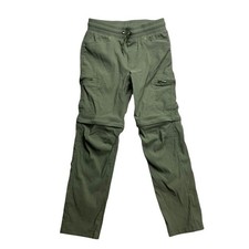 Eddie Bauer Kids Convertible Cargo Pants Size M 10 12 Olive Green Zip Off Hiking