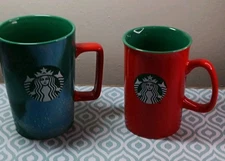 Starbucks Duo  Hot Cocoa Night 2 Mugs Different Sizes