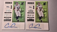 2017 Panini Contenders Rookie Ticket Auto Chris Carson 2 CARD RC AUTO LOT