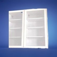 2 Hänge-Vitrinenschränke weiß mit Klarglas 1 m hoch x 60 cm breit/35 cm tief