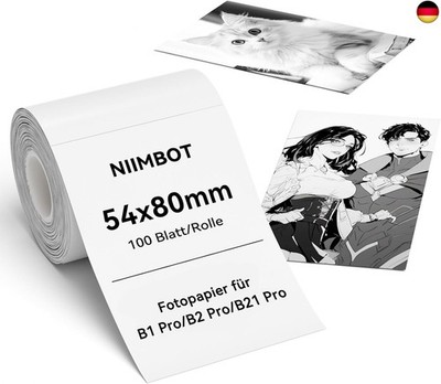 NIIMBOT Etiketten, Fotopapier für B1 Pro B2 Pro B21 Pro Etikettendrucker, 