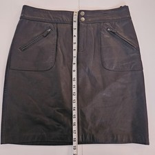 Lauren Ralph Lauren Women's Short Black Leather Skirt Size 4