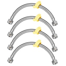 4pack Faucet Supply Line Connector G1/2 Female x G1/2 Female 12" SUS304 Hose