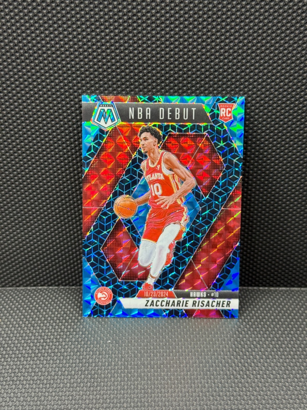 2024-25 Mosaic Zaccharie Risacher /25 Blue FOTL Spectris Prizm RC #269 Hawks