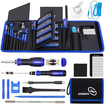 Strebito Precision Screwdriver Set 191-Piece Multi-Bit Screwdriver 1/4 Inch Nut