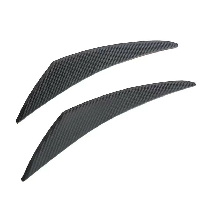 Difusor divisor de labios parachoques delantero de fibra de carbono para automóvil 4 piezas alerón aleta canards ala Foto 3 de 4