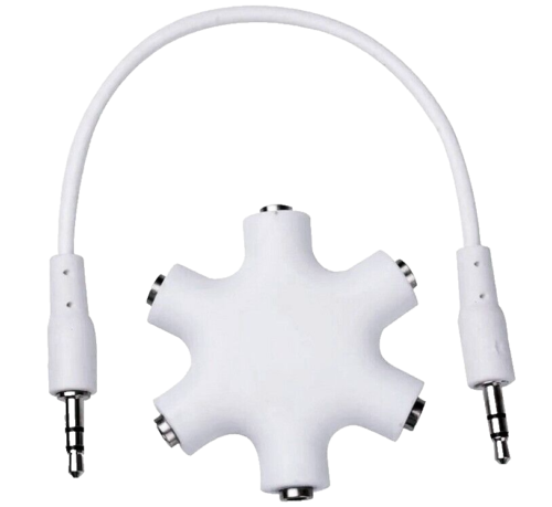 Adaptador de auriculares múltiples divisor de audio 6X 3,5 mm 1 macho a 5 hembra 6 piezas - Imagen 3 de 8