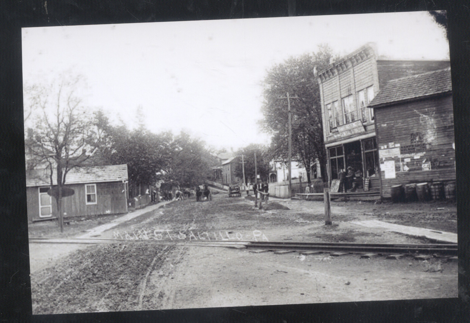 REAL PHOTO SALTILLO PENNSYLVANIA PA. DOWNTOWN MAIN STREET POSTCARD COPY