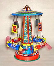 2010 Schylling Collector Series ROCKET RIDE CAROUSEL TIN TOY #1055CTM