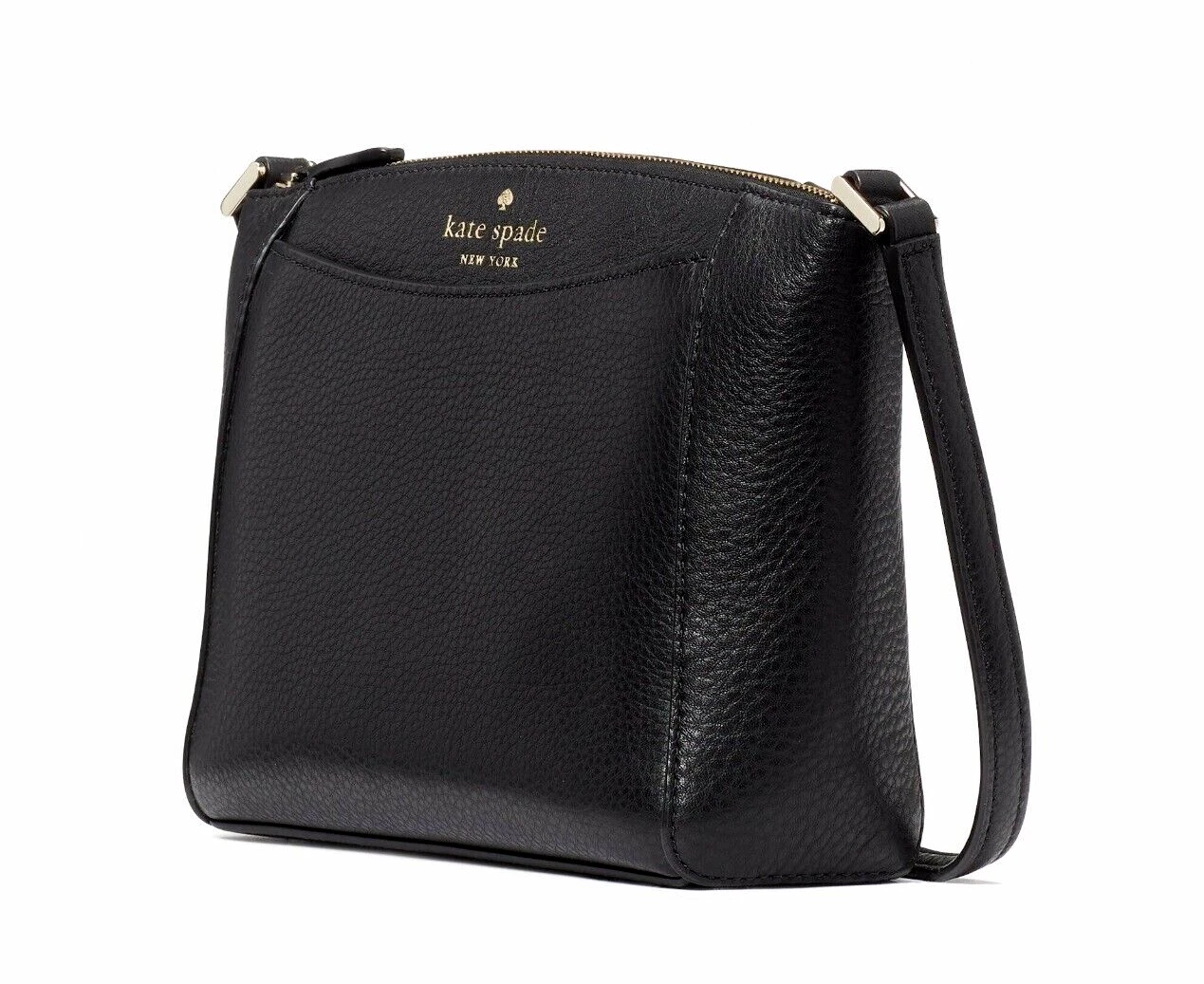 Nuova tracolla Kate Spade Monica in pelle ciottolata nera con sacchetto antipolvere