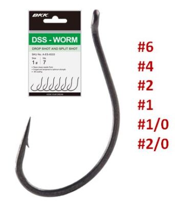 BKK DSS-WORM Öhr Angelhaken Dropshot Splitshot Raubfisch Barsch Hecht Zander