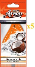 5 x Deodoranti per Auto Mon Areon Cocco Profumo di Qualità Profumo Ufficio Ta...