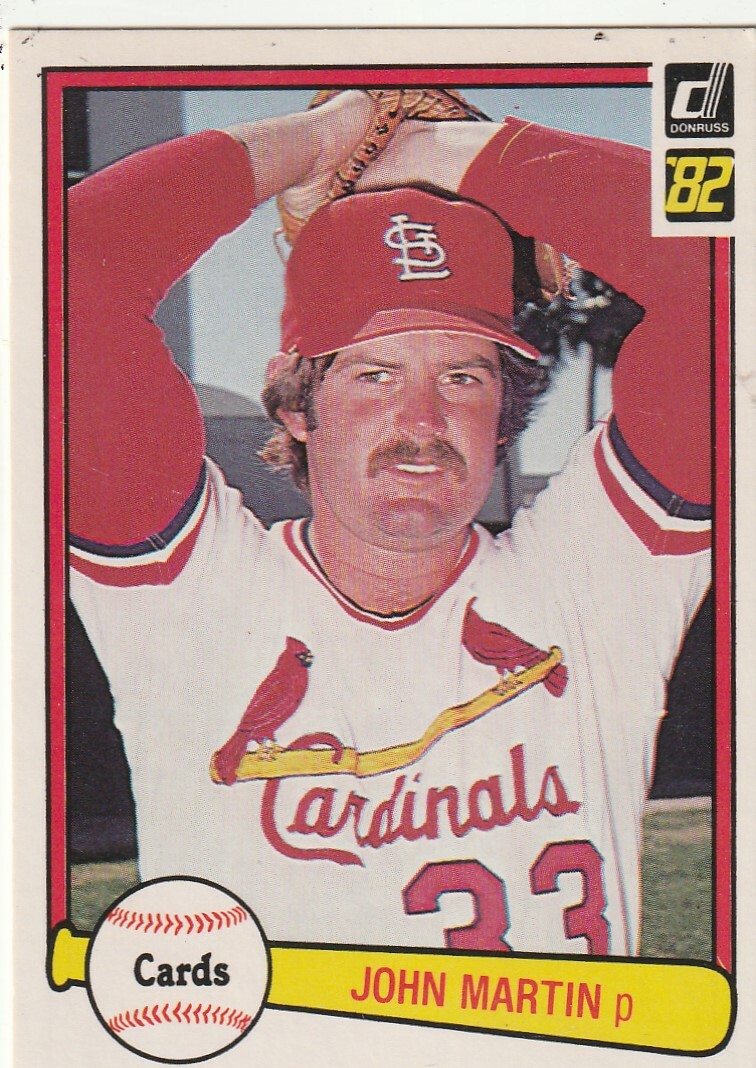 FREE SHIPPING-MINT-1982 Donruss John Martin #343 CARDINALS PLUS BONUS CARDS