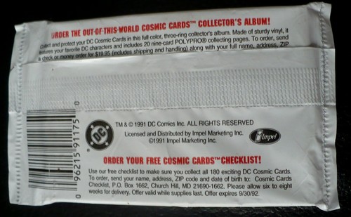 1991 IMPEL DC COMICS COSMIC CARDS 12 CARD PACK WONDER WOMAN SEALED - Picture 2 of 3