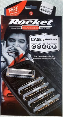 Hohner Rocket 5 Piece Pro Pack in the keys of C, G, A, D, and Bb with Case