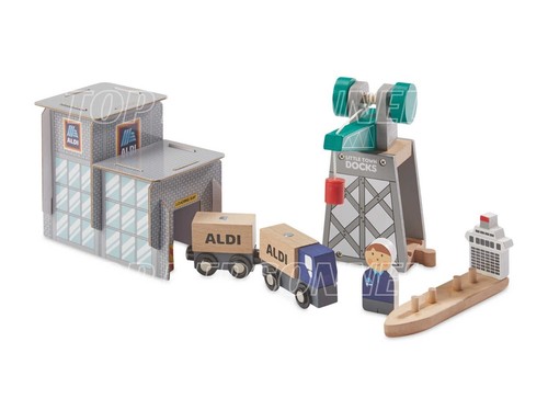 Little Town® Wooden Railway Road Extension Train Set, Unisex Train Set, Gift Set - Picture 2 of 5