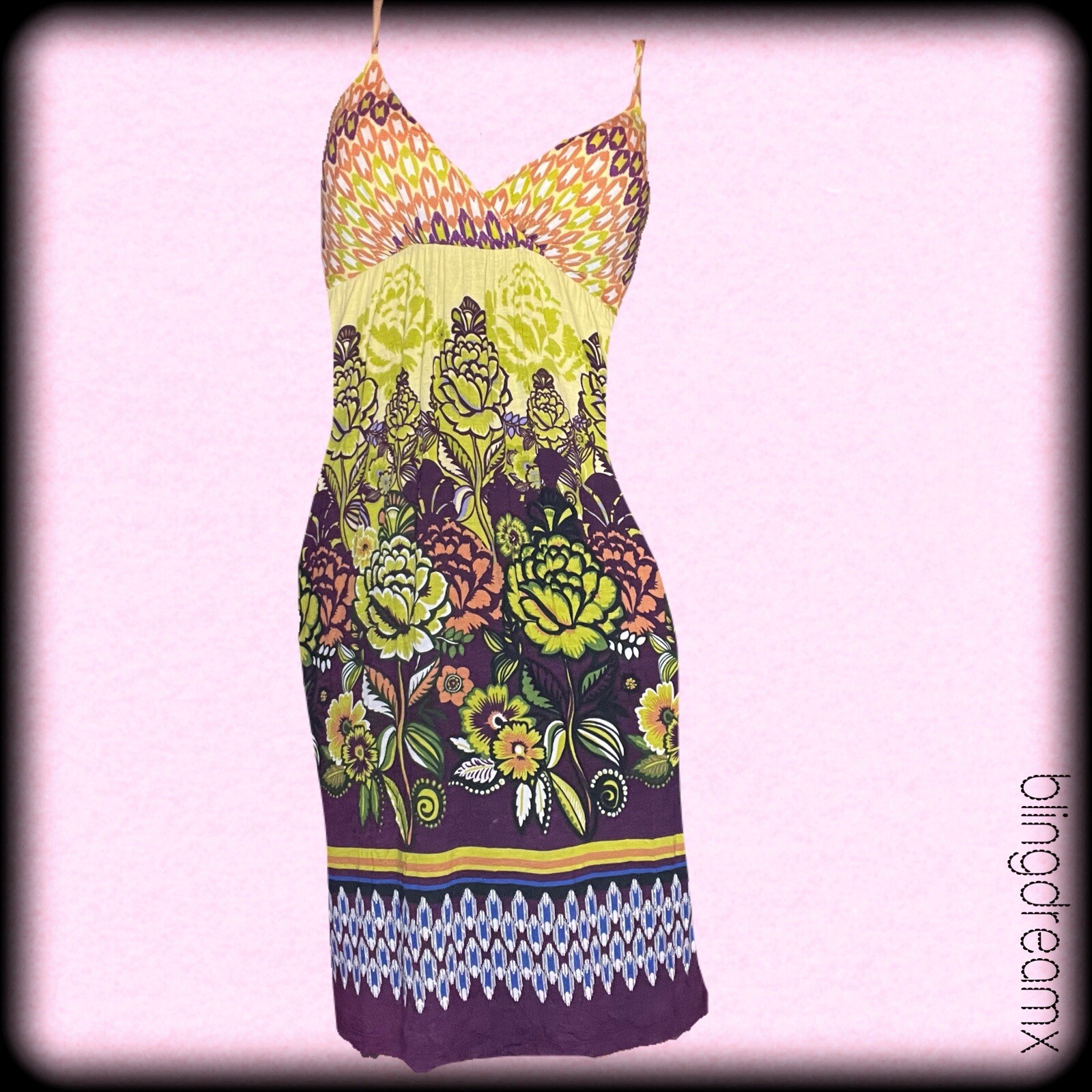Boho Hippie Fairy Midi Dress in Pinkerton Size Small  
