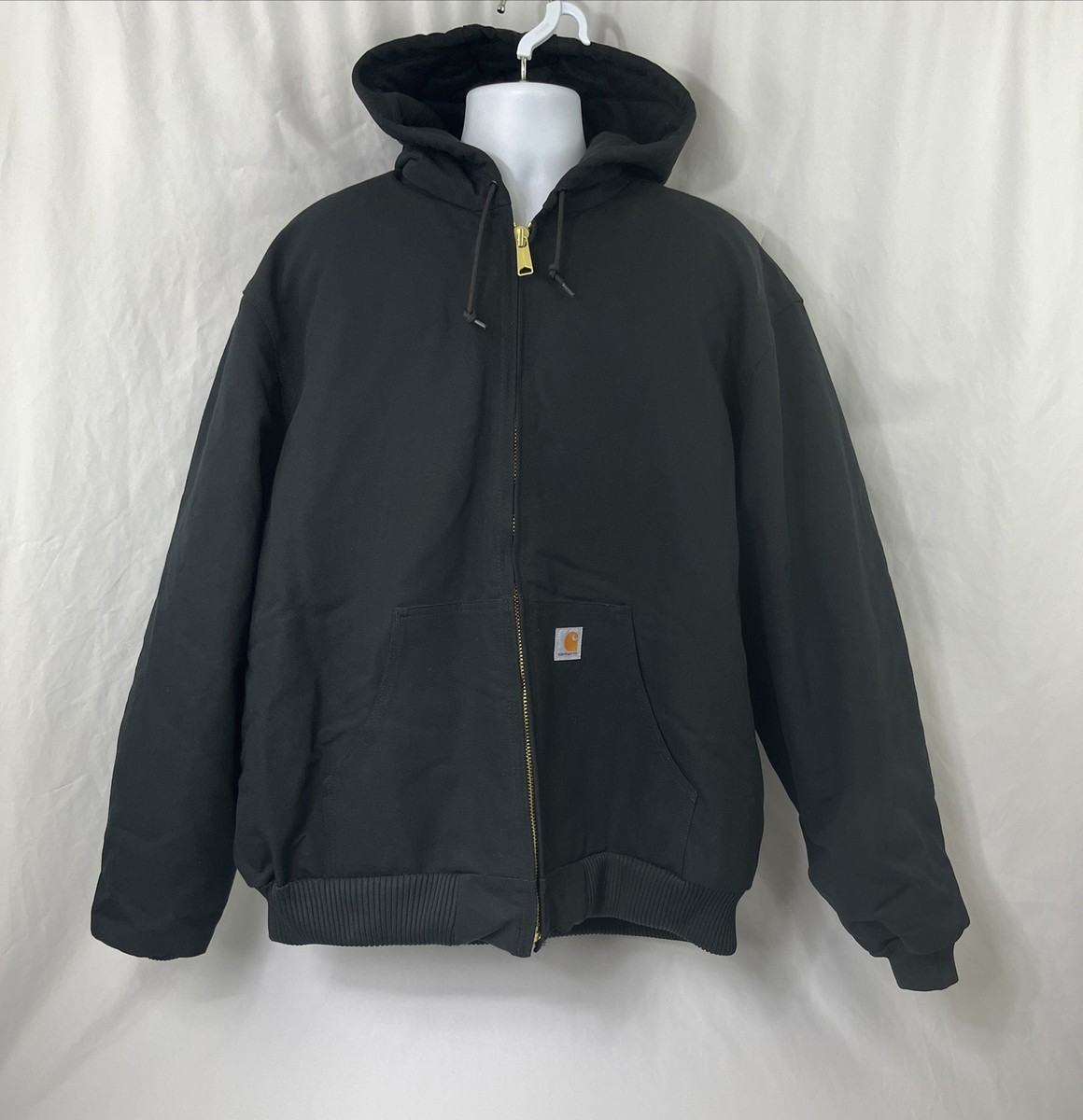 Carhartt Hooded J140-BLK Size 2XL Tall Quilted Flannel Lined Carhartt Hooded J140-BLK Size 2XL Tall Quilted Flannel Lined