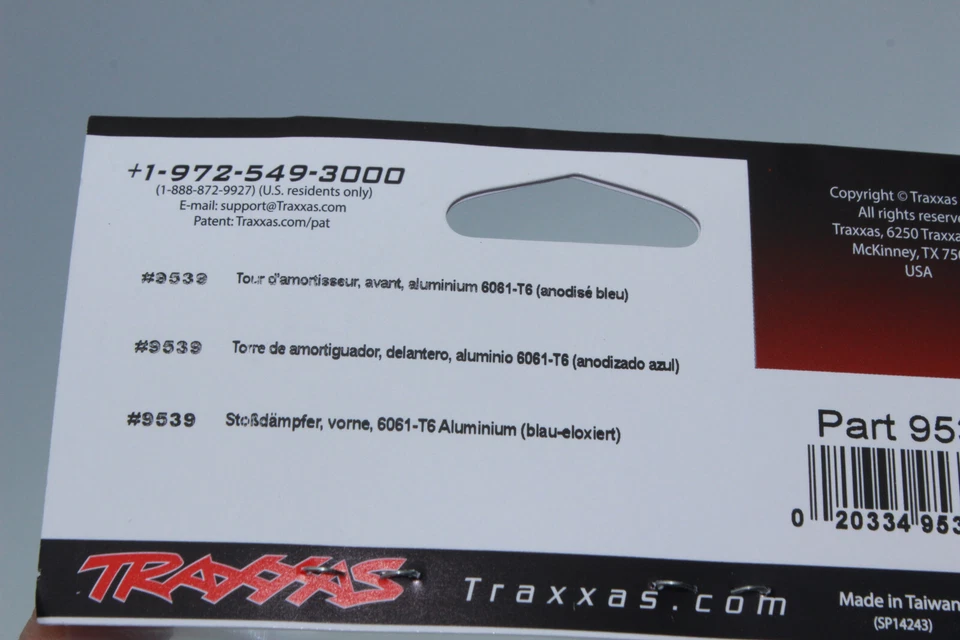 Traxxas 9539 Dämpferbrücke vorn 6061-T6 Alu blau eloxiert  SLEDGE   NEU  in OVP  - Bild 3 von 4