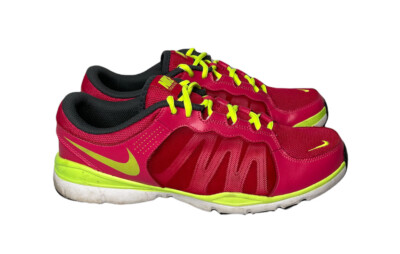 Nike TR2 Womens Running Shoes Pink Lime Flex Training Sneakers Size 9.5 M