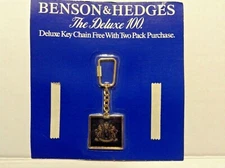 Vintage BENSON & HEDGES DELUXE 100 Key Chain Cigarettes Advertising Keychain1984