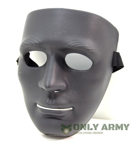 Special Forces Black Protective Full Face Mask Hockey Airsoft Plastic ABS Shield - Picture 2 of 2