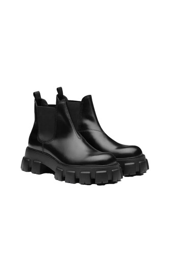 PRADA SPAZZOLATO FUME NERO BRUCIATO Black & Brown LEATHER  display picture 2
